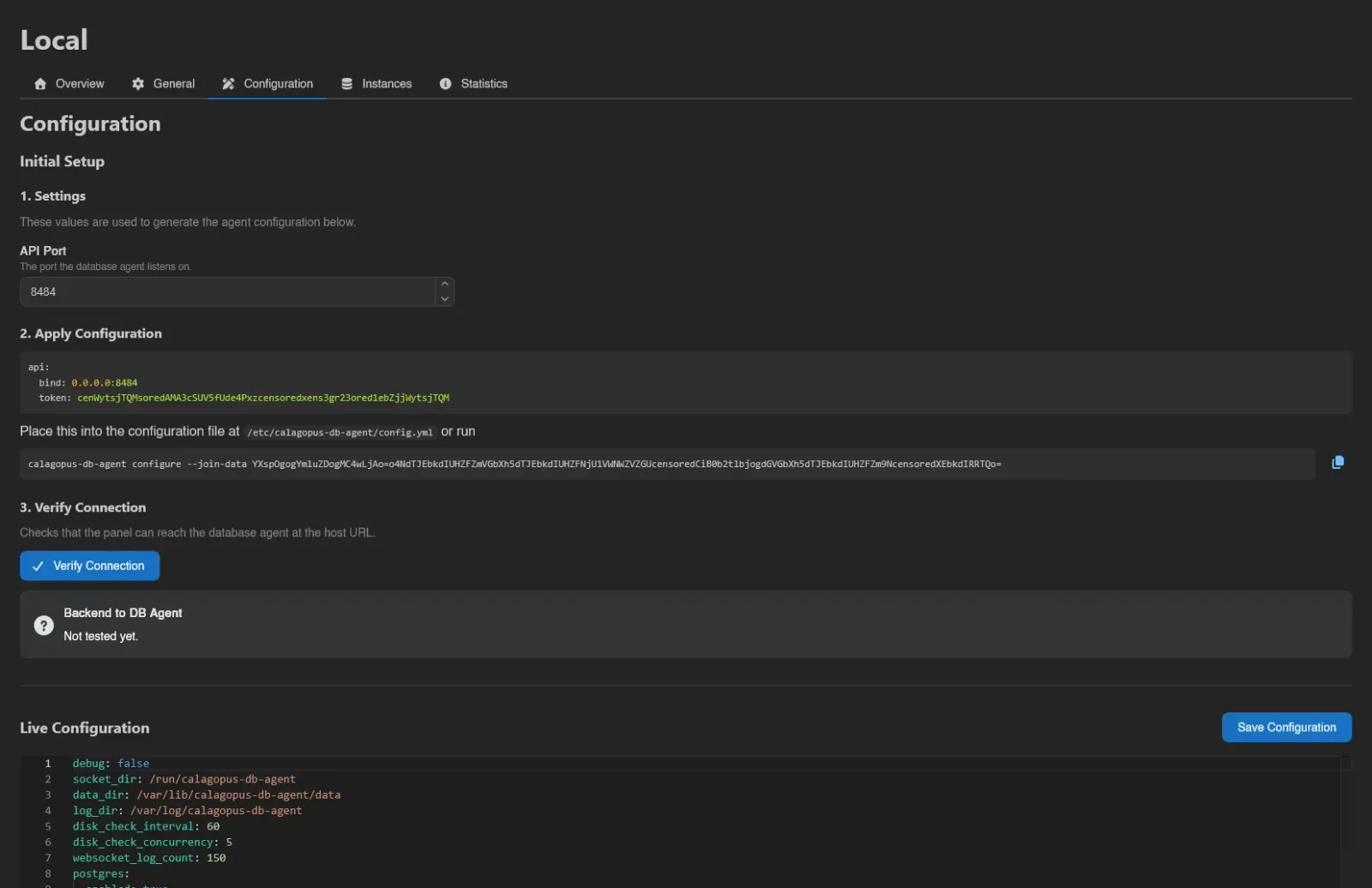 Configuration tab