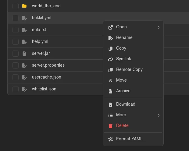 A file row context menu with an item added by an extension