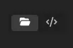 The view selector in the file manager, switching between the list view and the tree editor