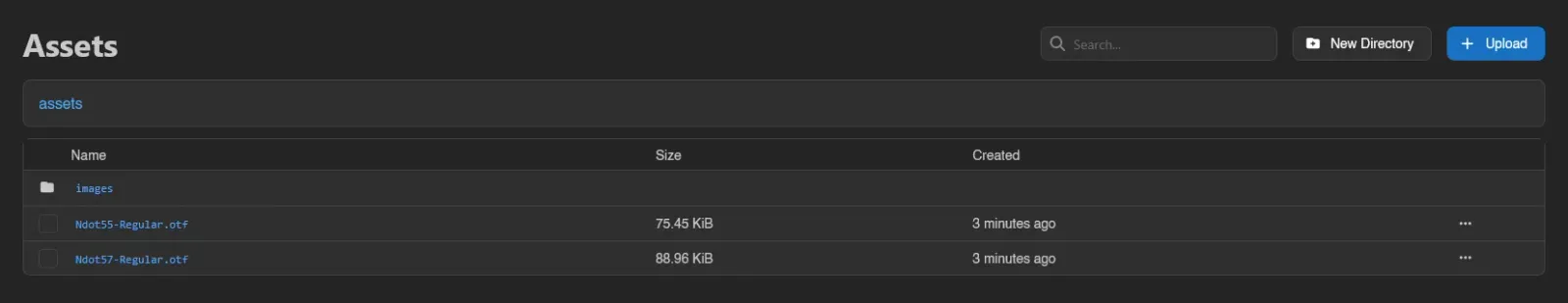 Assets browser