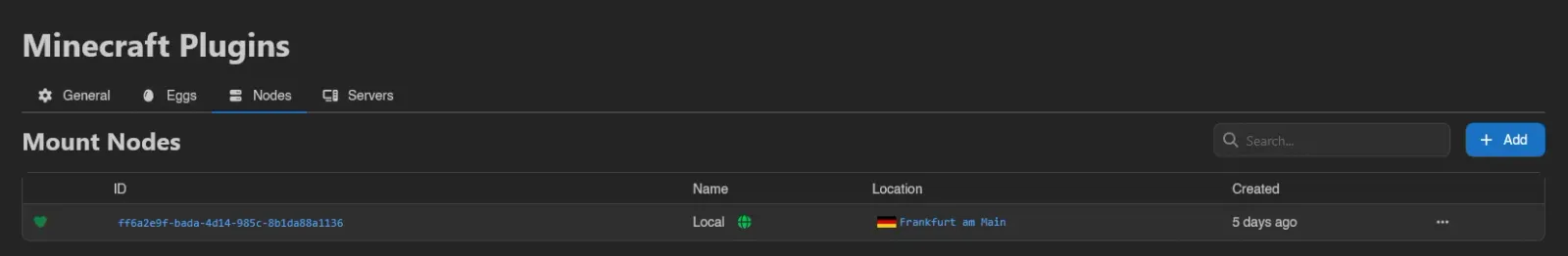 Mount nodes tab