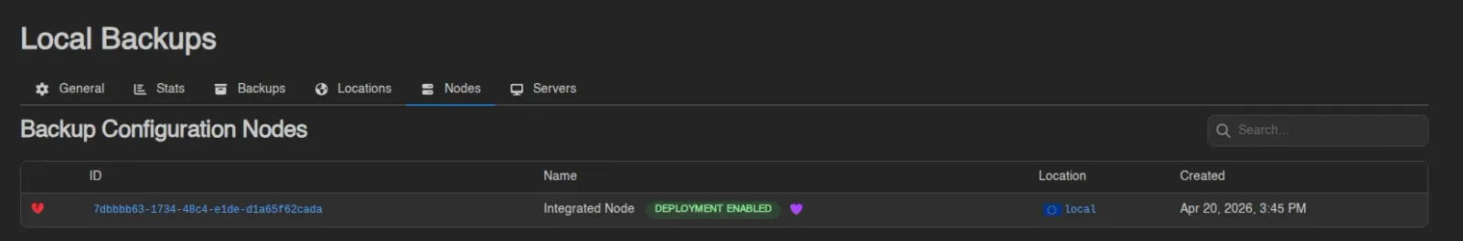 Nodes tab