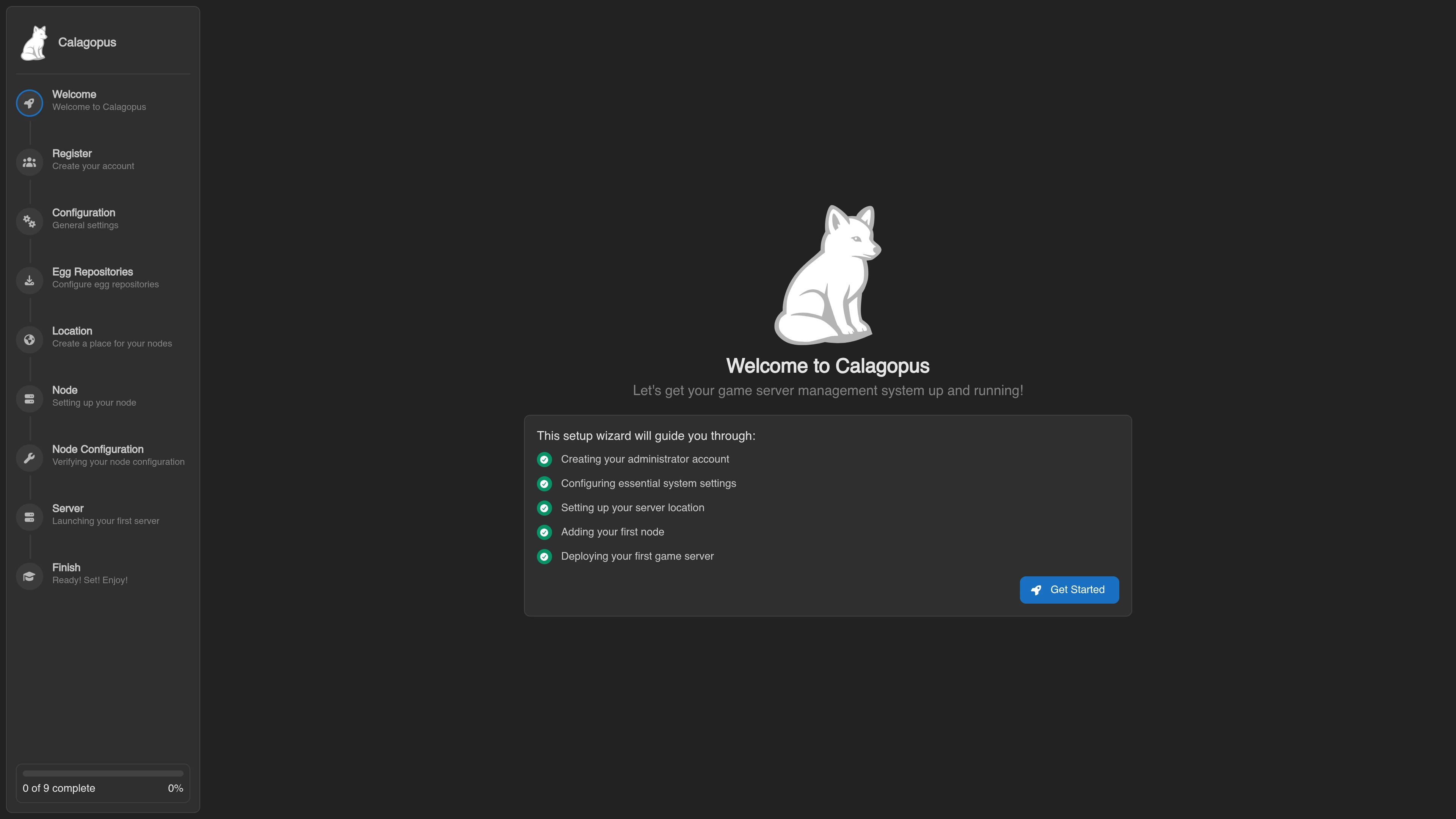 Calagopus Panel OOBE